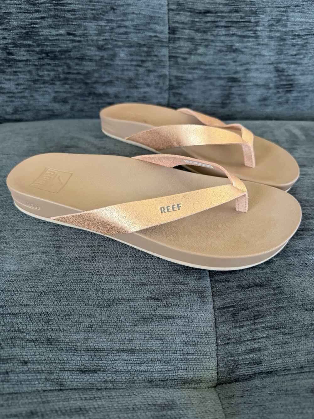 Reef Cushion Court Sandal Woman’s Flip Flops - Gold Size 5